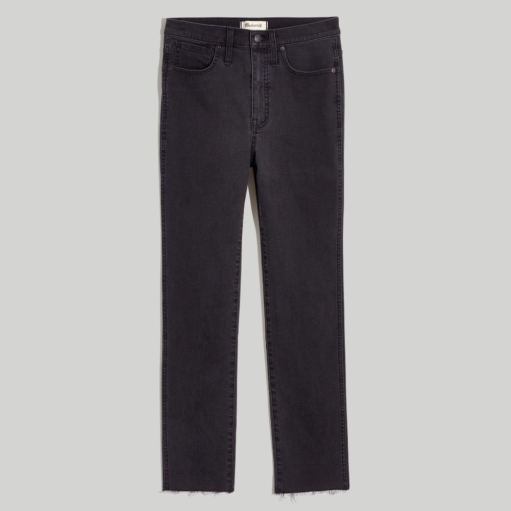 NWT Madewell Stovepipe Jeans, Banberry Dark Wash, Raw-Hem, Tall, Size 24